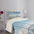 thumbnail image 5 of Ambesonne Cityscape Quilted Bedspread Set 2 Pcs, Office with Sunny Sky, Twin Size, Sky Blue Grey and White, 5 of 6