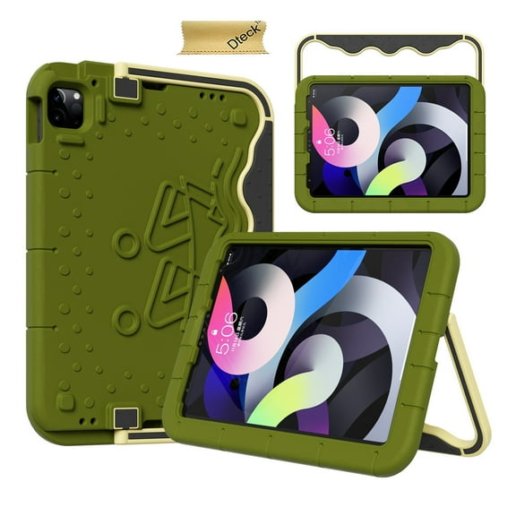 TECH CIRCLE Kids Case for iPad (6th/5th Generation) & iPad Air 2/1 & iPad Pro Tablet (9.7 Inch) - Shockproof Handle Kickstand Case, Dark Green