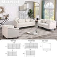 thumbnail image 4 of Bailu Microfiber Fabric Sofa Set,Living Room Funiture Sets,Couch Set for Living Room Furniture,Modern Office Sofa Set Apply to Home and Office(Loveseat) White, 4 of 7