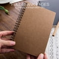 thumbnail image 5 of STONEGO Soft Cover Spiral Notebook with Natural Environmentally Friendly Blank Pages - Unlined Sketch Book Pad, Notepad with Durable Kraft Paper Cover for Creative Drawing, Writing, and Note-taking, 5 of 7