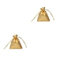 thumbnail image 3 of Ounissouiy 100 piezas bolsas de joyería brillante embalaje de regalo reutilizable cordón tela no tejida celebraciones de fiesta de bricolaje Dorado/7*9cm 2piezas, 3 of 6