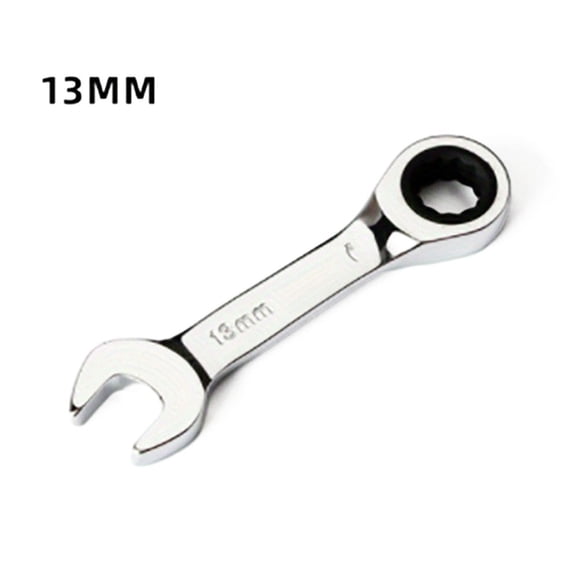 1Pcs 8-19mm 72 Tooth Short Handle Ratchet Socket Wrench Spanner Auto Repair Tool 13mm