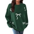 thumbnail image 3 of Suéter Oversized de Punto Grueso con Lazo PRETTYGARDEN para Mujer, 3 of 4