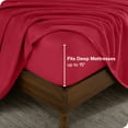 thumbnail image 4 of Bare Home Ensemble de Draps en Molleton Microplush - Ultra Doux - Poche Profonde - Très Grand Simple, Rouge, 4 of 7