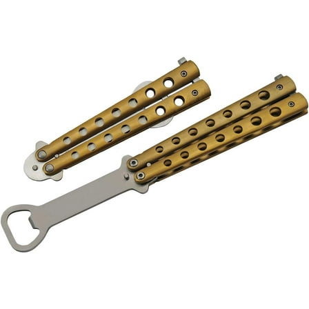 SZCO 9” Gold Finished Butterfly-Style Travel and Camping Bottle Opener
