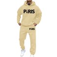 thumbnail image 2 of Men Sweatsuits 2 Piece Set Letter Print Casual Hoodies Sweatshirt And Joggers Sweatpants Set Loose Street Fall Sport Suit Sets Winter Clothes Outfits, 2 of 5