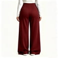 thumbnail image 7 of Nestiefly Women's Wide Leg Pants Plus Size High Waist Yoga Pants Lightweight Workout Loung Gym Running Trousers Wine XL, 7 of 7