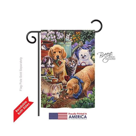 Breeze Decor 60045 Pets Helpful Garden Paws 2-Sided Impression Garden Flag - 13 x 18.5 in.