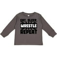 thumbnail image 3 of Inktastic Eat, Sleep, Wrestle, Repeat Boys or Girls Long Sleeve Toddler T-Shirt, 3 of 5