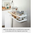 thumbnail image 2 of Yamazaki Home Magnetic Storage Caddy, White, Steel + Wood, Supports 3.3 pounds, Magnetic, No Assembly, 2 of 6