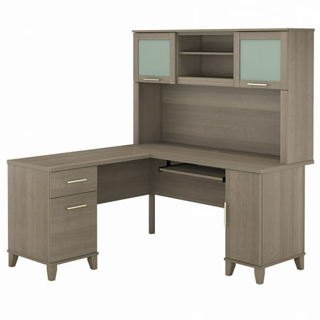 UPC: 0042976095246 | Bush Furniture Somerset 60  L Desk and Hutch with Storage  Ash Gray