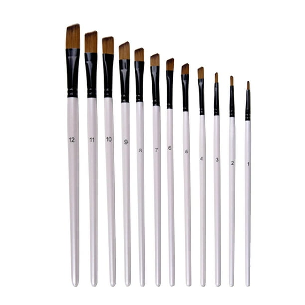12 pintura para artistas para pintura de acrílico, acuarela, pintura adultos Guache - Ángulo BLESIY Cepillo de pintura del artista