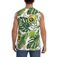 thumbnail image 4 of Bixox Men's Watercolor Green Tropical Printed Shirt Sleeveless Fitness Tank Top-Medium, 4 of 7
