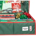 thumbnail image 2 of HOLDN' STORAGE Wrapping Paper Storage Container, Fits 27 Rolls Gift Wrap, Extra Pockets for Ribbons & Bows, Underbed Storage - Green & Red Trim, 2 of 9