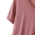 thumbnail image 5 of qelini T-shirts for Women with Round Neck School Season Solid Color Short Sleeved Loose Casual Daily Wearing Basic Tops Juniors Summer Comfortable 1Pack Pink M, 5 of 5