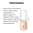 thumbnail image 4 of Portable Blender, Portable Juicer Blender With 6 Stainless Steel Blades, Motor Base, Button, 1500mA Battery Personal Size Blender Juicer Cup For School, 4 of 7