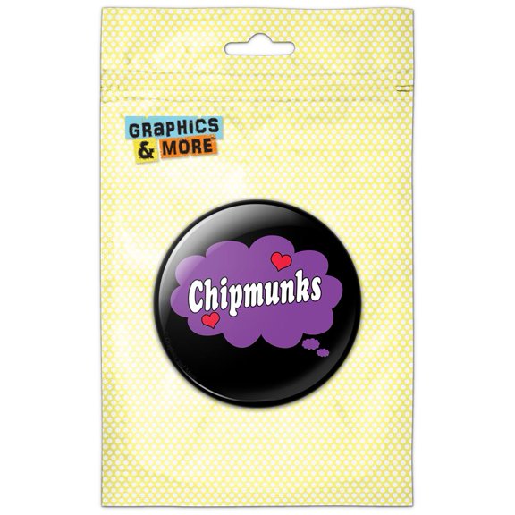 Dreaming of Chipmunks Purple Pinback Button Pin Badge