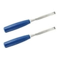 thumbnail image 2 of Juego de 2 cinceles de madera de alta dureza para tallar madera con mango azul para carpintería, cincel plano, cincel ranurador de 1/2 pulgada, 2 of 14
