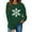 Green, variant on Cadancy Holiday Tops for Women Christmas Snowflake Crew Neck Long Sleeve Pullover Sweatshirts Festival Holiday Winter Funny Shirts Casual Loose Xmas Outfits 2025