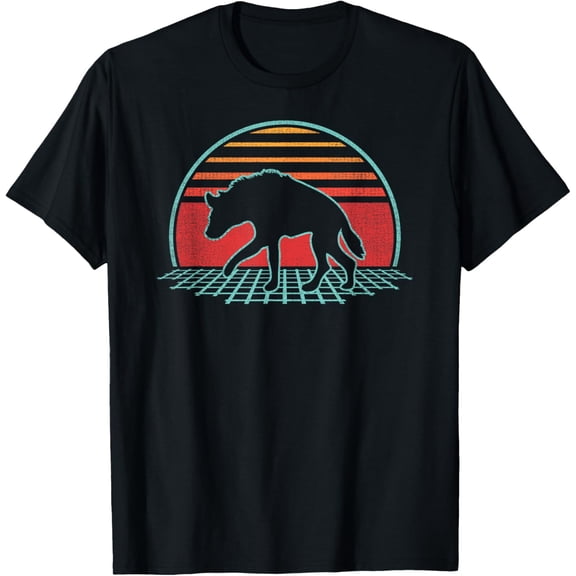 men and women can wear,Hyena Retro Safari Wildlife Vintage 80s Style Gift T-Shirt