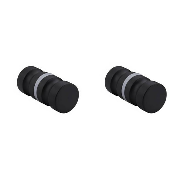 Advancent aleación de aluminio back-to-back perilla de la puerta de un solo vidrio empuje la manija de la ducha gabinete herrajes para muebles L/Negro 2piezas