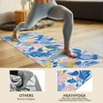thumbnail image 4 of Multicolor Cartoon Floral and Leaf Pattern Hot Yoga Mat Towel Non Slip for Hot Yoga - Quick-Drying Yoga Mat Cover with 4 Corner Pockets with Travel Bag - Hot Yoga Towel Non Slip 74"x26", 4 of 6