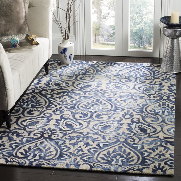 Safavieh Dip Dye Riagan Floral Area Rug, Royal Blue/Beige, 3' x 5'