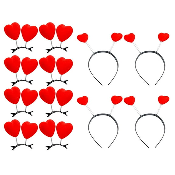 SHOWERORO Valentine's Day Accessories 1 Set Heart Shaped Headgear Plastic Spring Hairbands For Girls