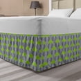 thumbnail image 1 of Elephant Bed Skirt, Simplistic Animal Print Wild Beast in Cartoon Style, Elastic Bedskirt Dust Ruffle Wrap Around for Bedding Decor, 4 Sizes, Lime Green Purpleblue, by Ambesonne, 1 of 2