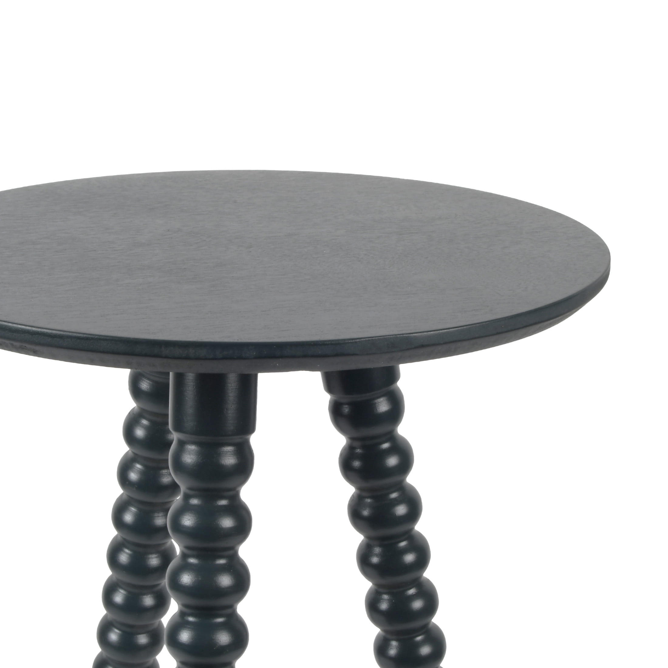 Décor Therapy Silverwood Allison Compact Round Accent Table with Turned Legs, Navy