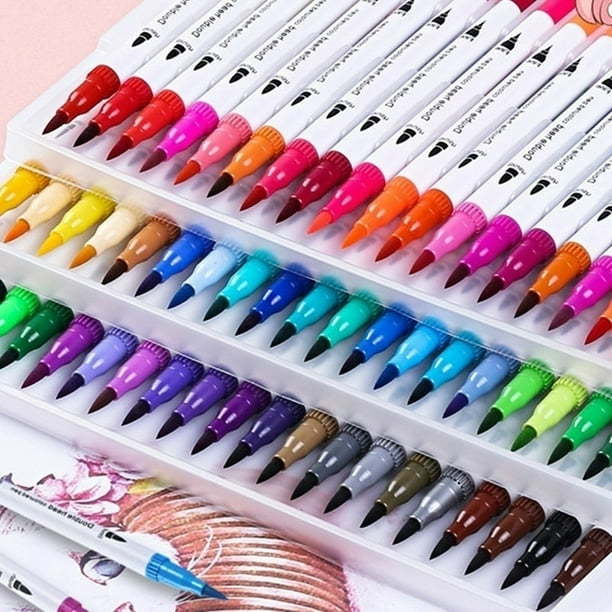 Colorful Drawing Mark Pens Paint Dual Head Soft Brush+Fine