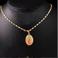 thumbnail image 2 of Vintage Golden Virgin Mary Oval Pendant Necklace, Best Christmas Gift for Women, Men, Girlfriend, Boyfriend, 2 of 9
