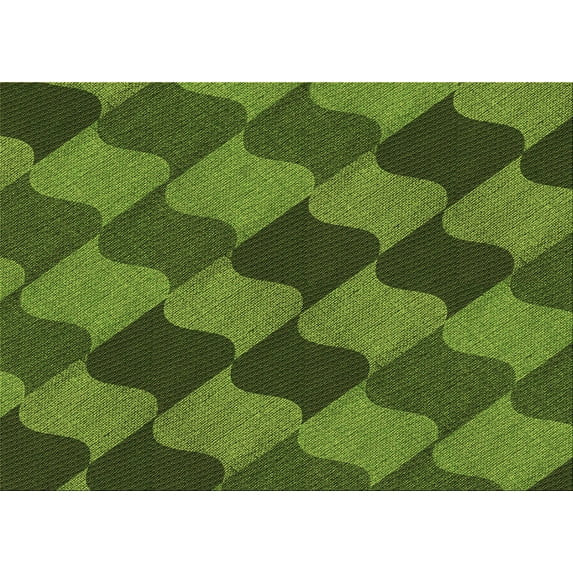 Ahgly Company Indoor Rectangle Patterned Dark Forest Green Area Rugs, 7' x 10'