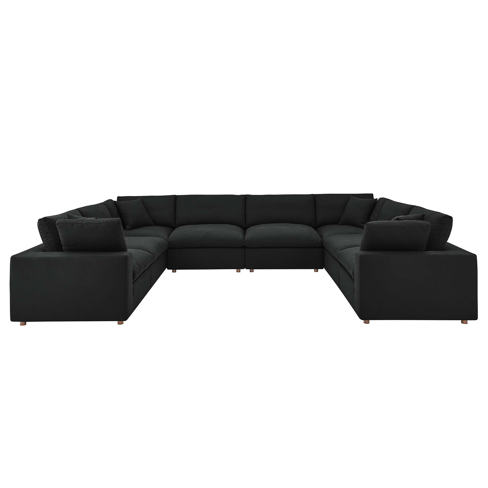 Modular Sectional Deep Sofa Set, Black, Fabric, Modern Contemporary