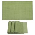 thumbnail image 1 of Unique Bargains Napperons 450x300mm Lot de 4 PVC Lavables Tissés Vert Gazon, 1 of 6