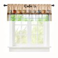 thumbnail image 2 of Rdsfhsp Cafe Window Valance Curtain, Coffee Cup Pattern Decorative Rod Pocket Short Curtain for Kitchen Dining Room Home Decor, 2 of 5
