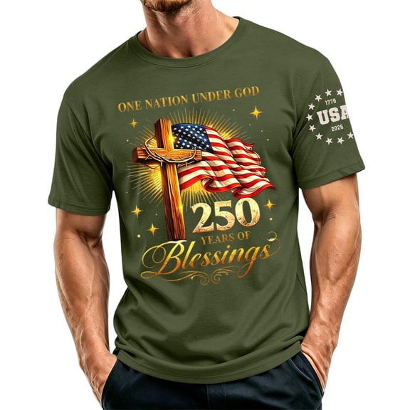 LWavelet USA 4th of July T-Shirts for Men American Flag Short Sleeve Patriotic Independence Day Tee Top