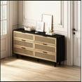 thumbnail image 3 of 59.06"6-Drawers Rattan Storage Cabinet Rattan Drawer,for Bedroom,Living Room, Black, 3 of 9