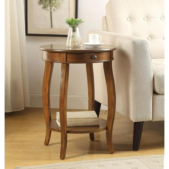 HomeStock Eclectic Elegance End Table, Walnut