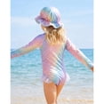 thumbnail image 7 of Girls One Piece Swimsuit Long Sleeve Rash Guard Swimsuit Cute Hat Bathing Suit girl Bathing Suit Set for 2-8 Years, 7 of 7