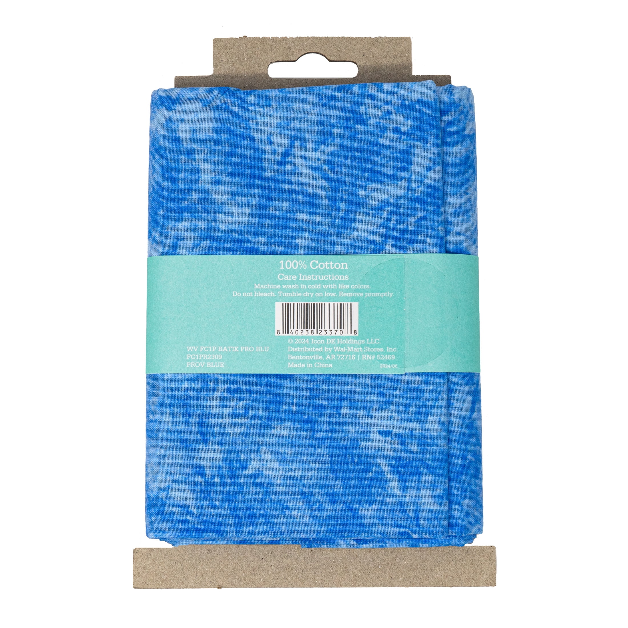 (2 pack) Waverly Inspirations 1 Yard Cut 100% Cotton Prints Fabric, Batik Blue, 44" Wide for Quilting & Sewing