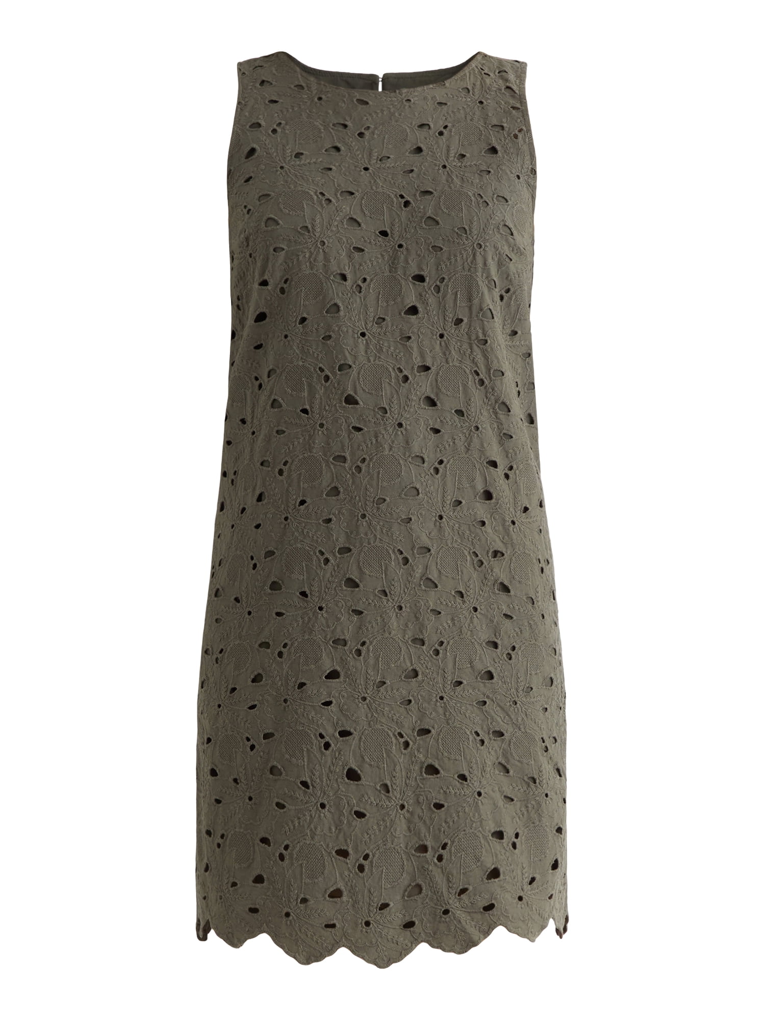 Time and Tru Women's Eyelet Embroidered Mini Dress, Sizes XS-XXXL