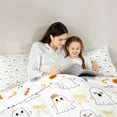 thumbnail image 4 of jejeloiu Cute Bowknot Bow Bedding Comforter Set,Cartoon Funny Ghost Twin Comforter Sets,White Yellow Bowtie Bedding Set For Girls,Super Cozy Bedroom Decor Reversible,2 Pieces, 4 of 7