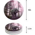 thumbnail image 1 of FMSHPON Funny Elephant in The Foggy Forest Set of 4 Round Coaster for Drinks, Absorbent Ceramic Stone Coasters Cup Mat with Cork Base for Home Kitchen Room Coffee Table Bar Decor, 1 of 6