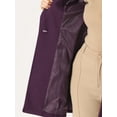 thumbnail image 5 of INSPIRE CHIC Women's Classic Stand Collar Long Sleeve Winter Belted Long Coat M Purple, 5 of 6