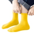 thumbnail image 5 of Dlentnea Boys Girls Solid Color Crew Socks Cotton Comfort Breathable Casual School Uniform Basic Sock, 5 of 6
