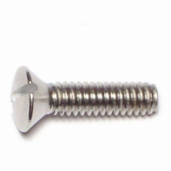 1/4"-20 x 1" 18-8 Stainless Slotted Oval Head Machine Screws (12 pcs.)