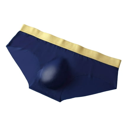 

DECILRO Lingerie for Women Fashionable Men s Briefs Ice Breathable Comfortable Bulge Pouch Underwear Navy XXL