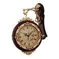 thumbnail image 2 of deevoka Double Sided Wall Clock 360 degree Rotating Farmhouse Round Quiet Decorative Clock Brown, 2 of 9