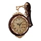 thumbnail image 2 of Reloj de pared de doble cara, decorativo, redondo, silencioso, funciona con pilas, estilo rústico. Marrón, 2 of 9